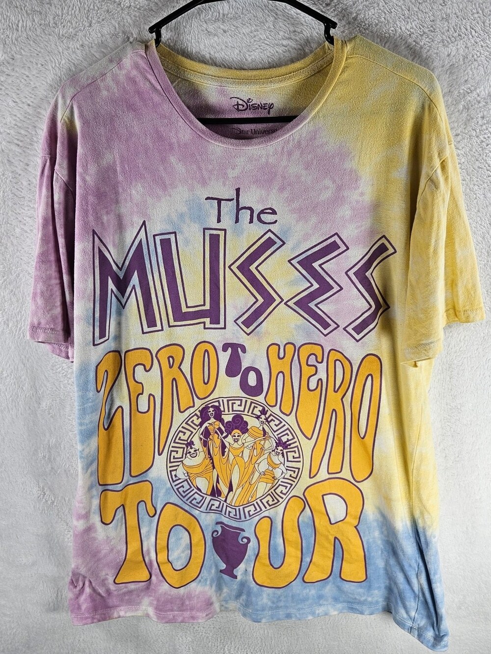 Disney Hercules Zero to Hero Tour Tie-Dye Graphic T-Shirt Size Extra Large
